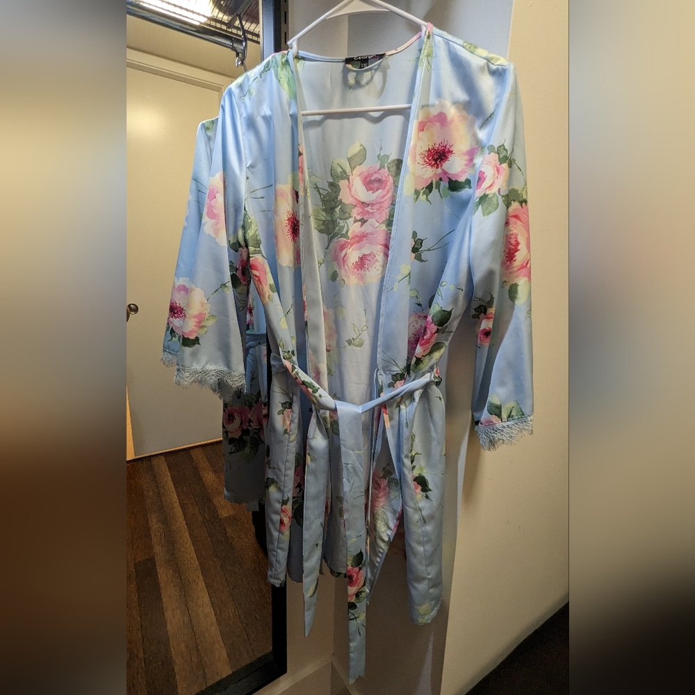 George Blue Floral Robe - Picture 7 of 10